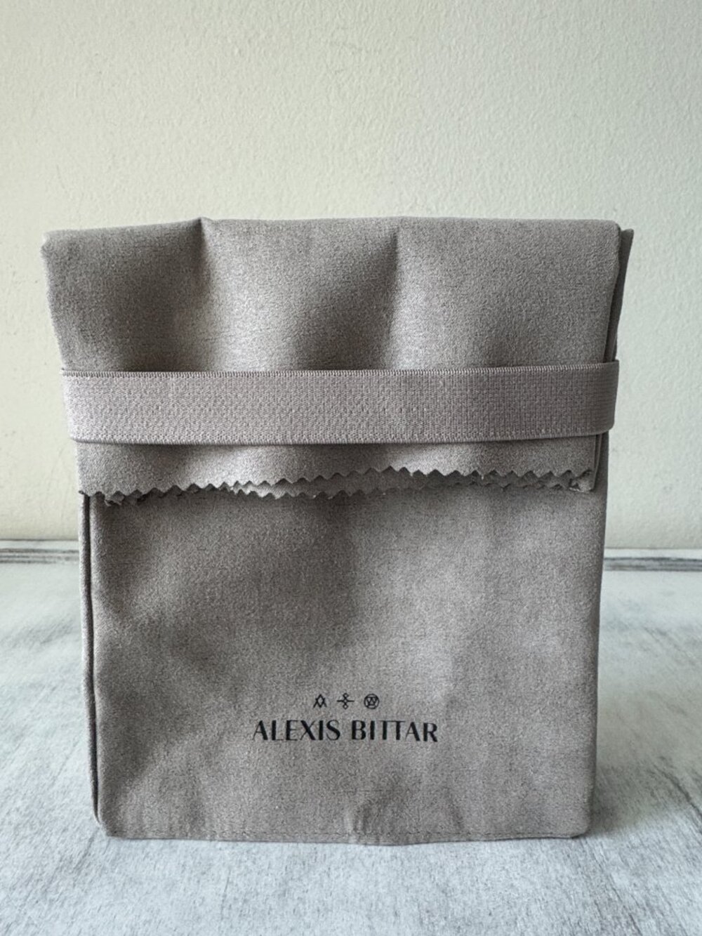 ALEXIS BITTAR JEWELRY Gray Suede Dust Travel Pouch